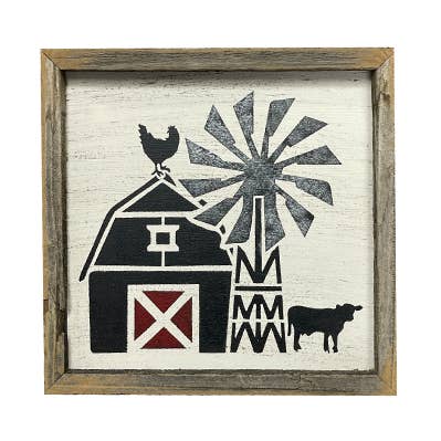 Ferme avec enseigne en bois faite à la main pour la vente par Reclaimed Woodworks Home Decor