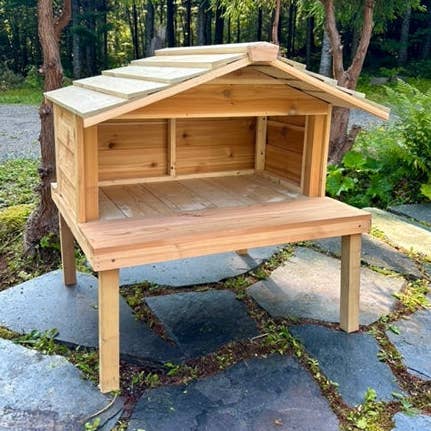 UnderCover Pet Houses - Wholesale Pet Elevated Bowl - Cat/Dog - Outdoor Cat Feeding Station with Raise Platform and Extended Roof - Food Shelter for Feral Cats0