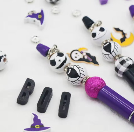 Toyarina - Wholesale Pen - Halloween Devil Alien Pen - Assorted Beaded set3