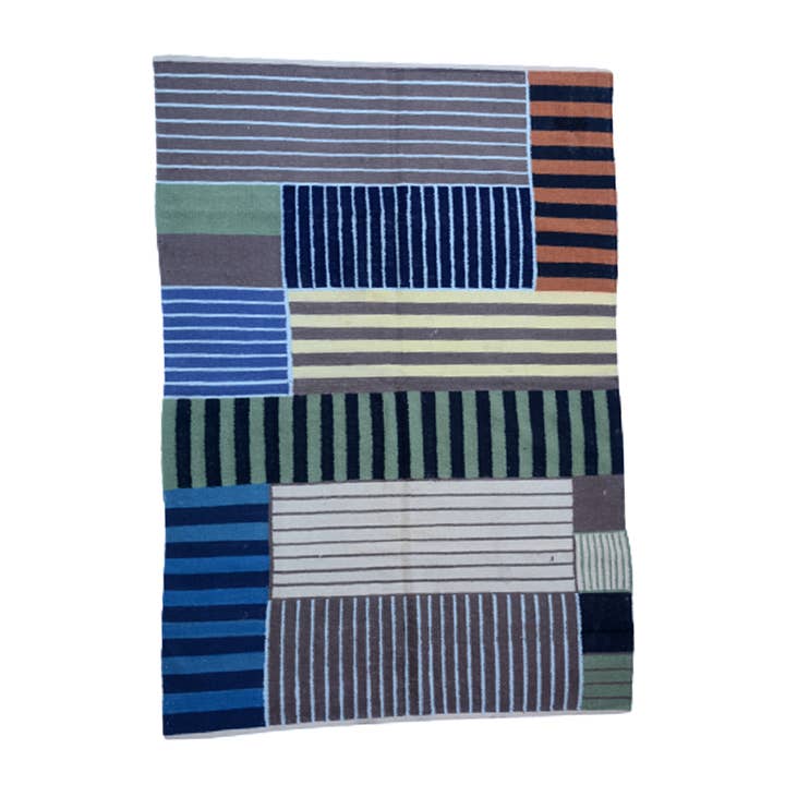 Alfombra Kilim multicolor hecha a mano para venta al por mayor de Fybernots