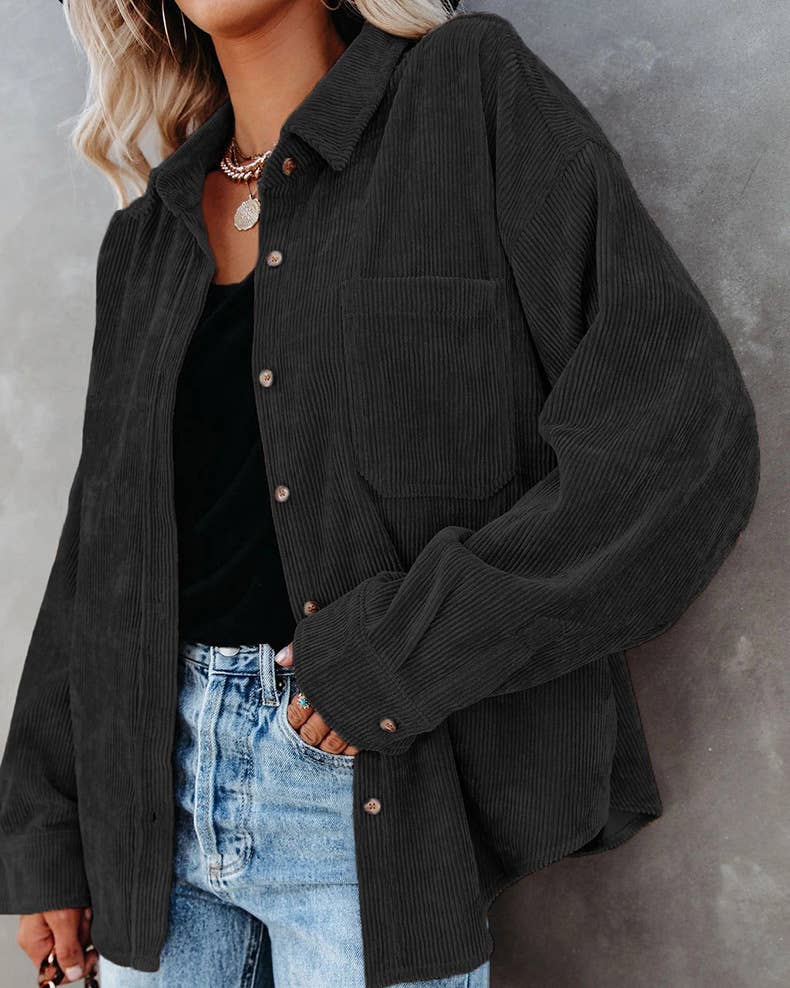 Hipster Row - Wholesale Shirt Jacket/Shacket - Women's - Jacey Corduroy Shacket | S-XL1