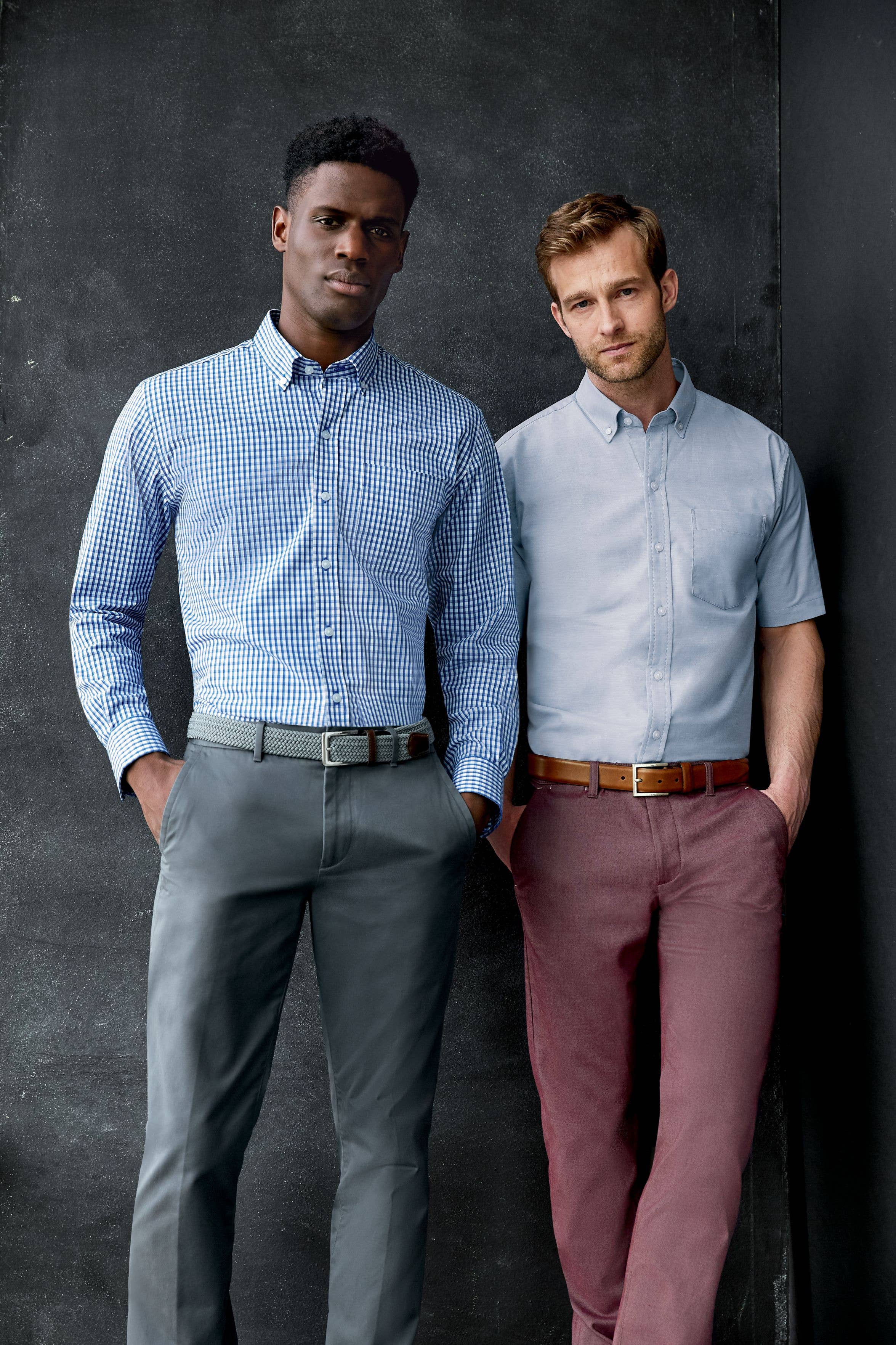 Cutter & Buck - Wholesale Button Down Shirt - Men's - Cutter & Buck Easy Care Stretch Gingham Long Slv Dress Shirt3