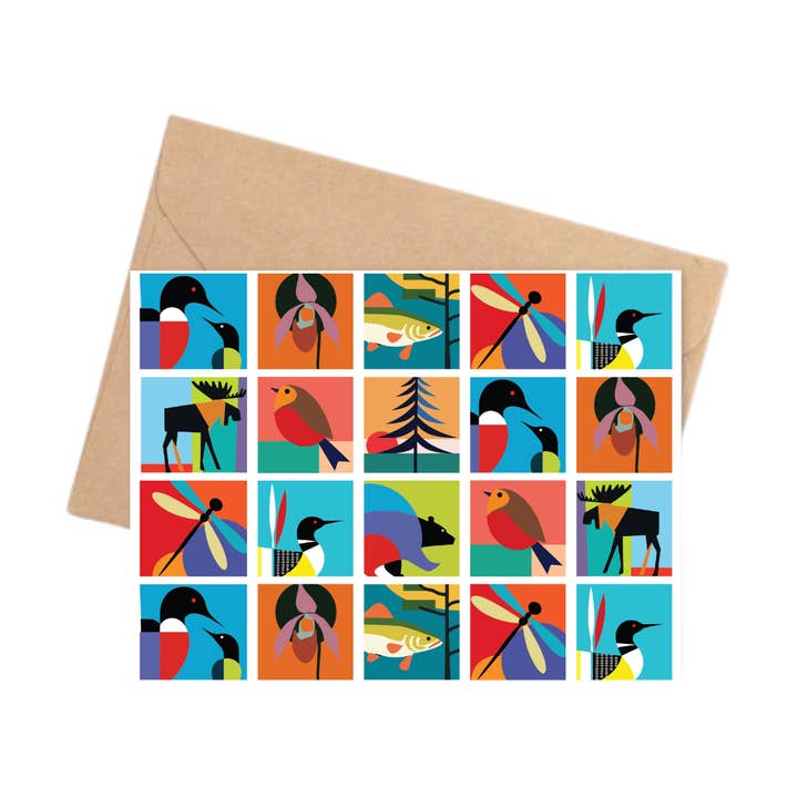 Tarjeta | Collage de vida silvestre para venta al por mayor de Creative Compass