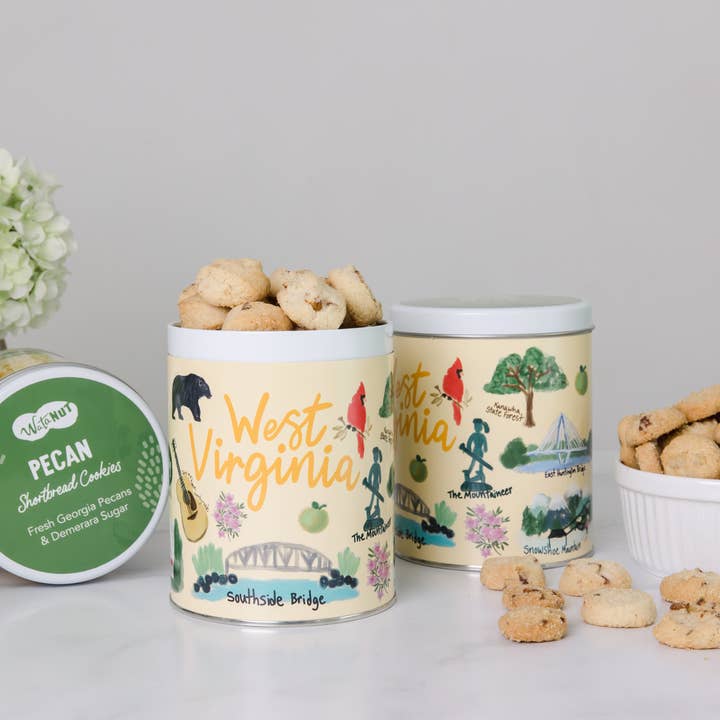 Watanut - Wholesale Cookie - West Virginia Gift Tin | Gourmet Shortbread Cookies or Nuts1