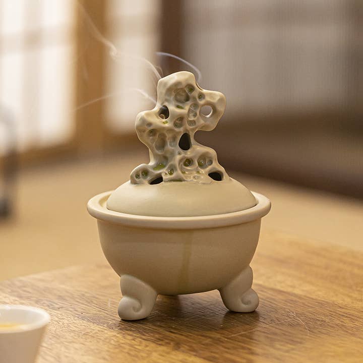 ACNITE(We cover U.S. import duties) - Wholesale Incense holder - Stone shape ceramic incense insert creative arts holder gift6