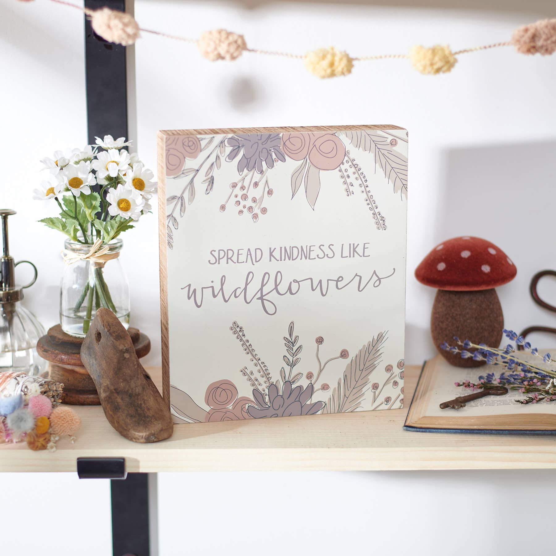 Primitives by Kathy - Wholesale Desk/Tabletop Sign - Kindness Like Wildflowers Box Sign3