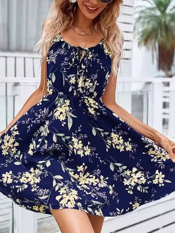 Elegant ærmeløs pullover spaghetti-strop kort nederdel for engroshandel hos Suhkasana