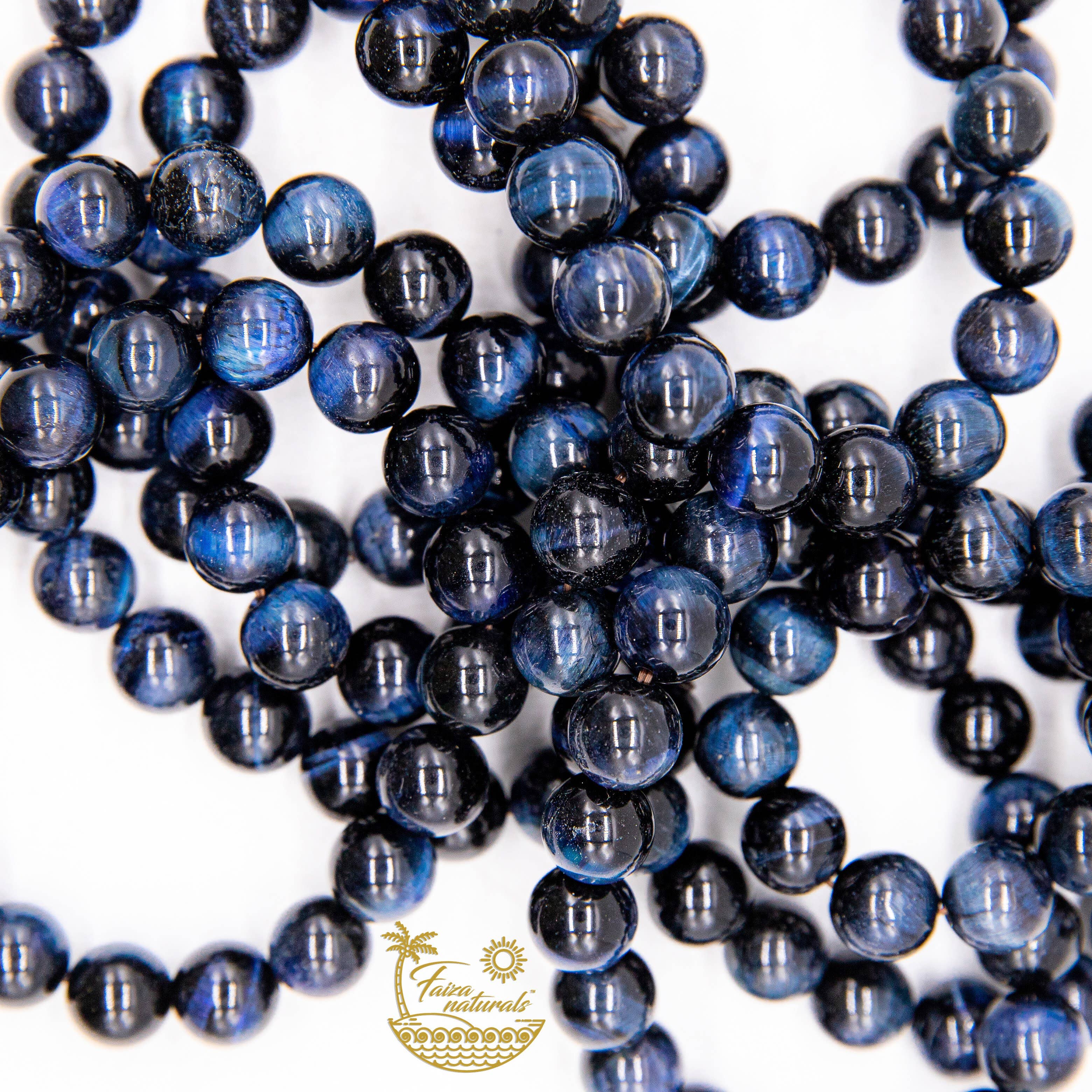 Faiza Naturals - Wholesale Beaded Bracelet - Blue Tiger Eye Crystal Bracelets RARE7