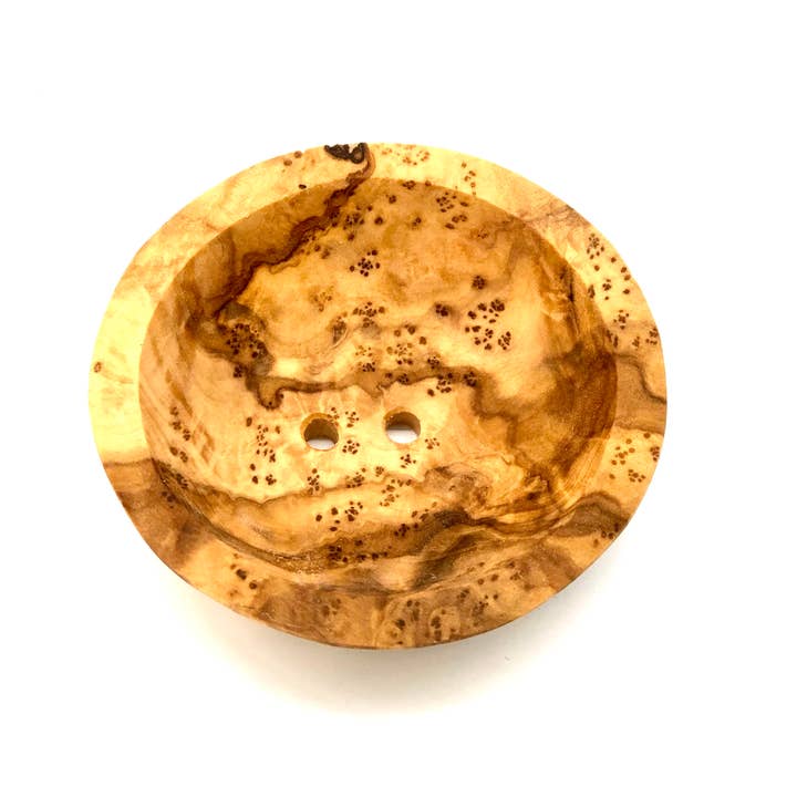 olivenholz-erleben - Wholesale Bath Soap Dish - Round soap dish diameter approx. 8 cm made of olive wood3