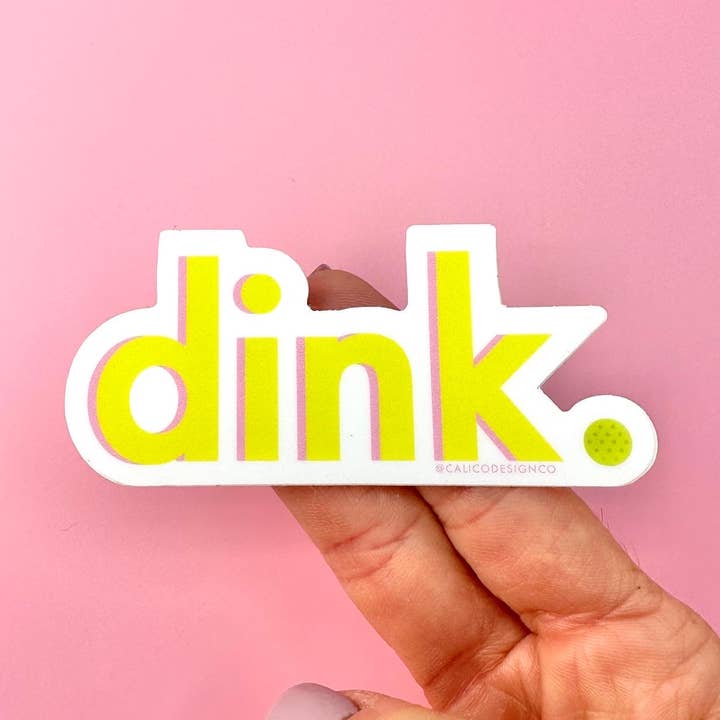 Pickleball Dink Vinyl Sticker for wholesale by Calico Design Co
