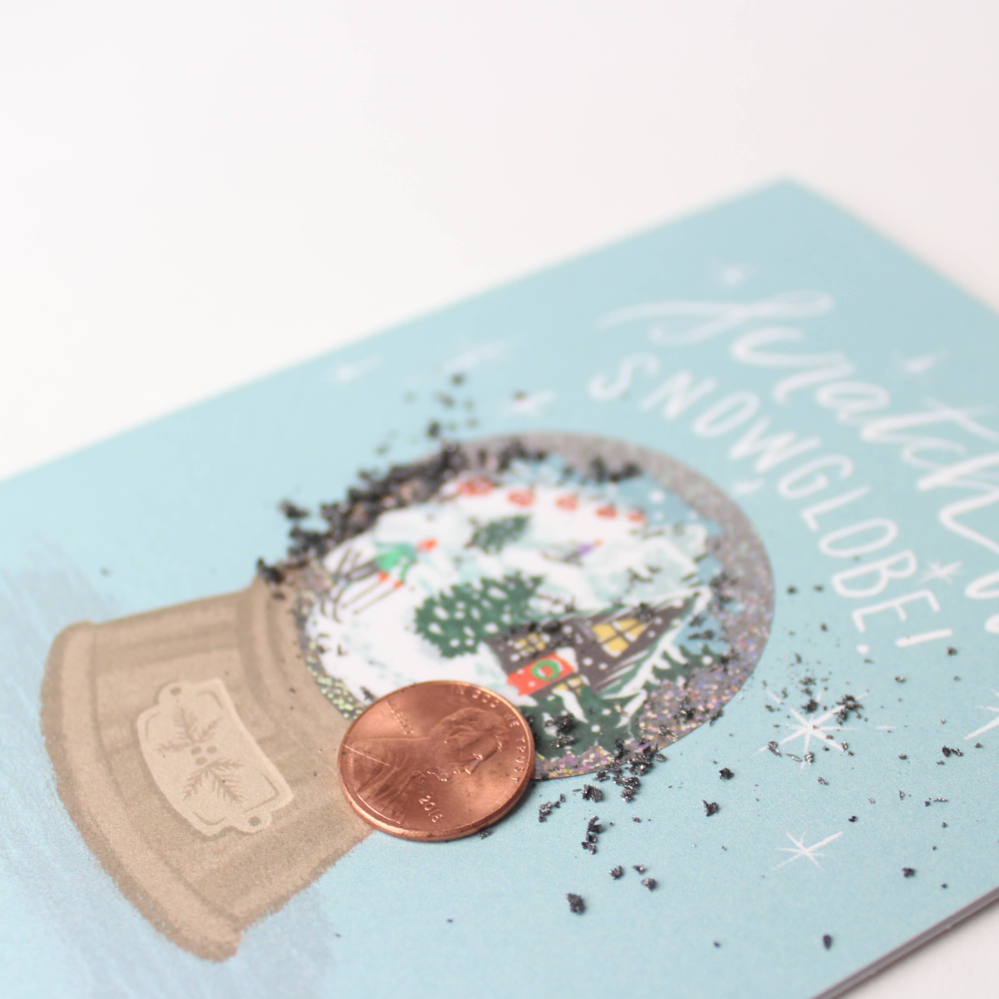 Inklings Paperie – postal de Natal por atacado – Raspadinha - Snow Globe Alpine - Férias8