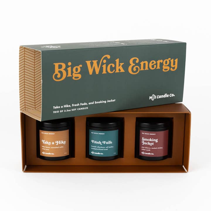 Big Wick Energy Discovery Trio for wholesale by Mix Candle Co