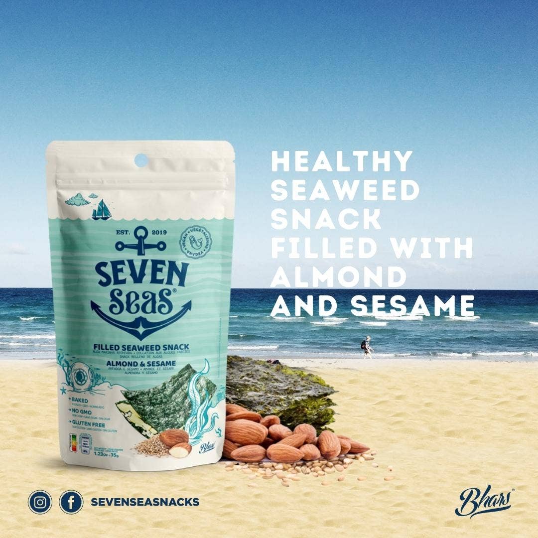 Bhars Foods - Wholesale Puffed Snack - Seven Seas - Baked Nori with Almond and Sesame (35g)7