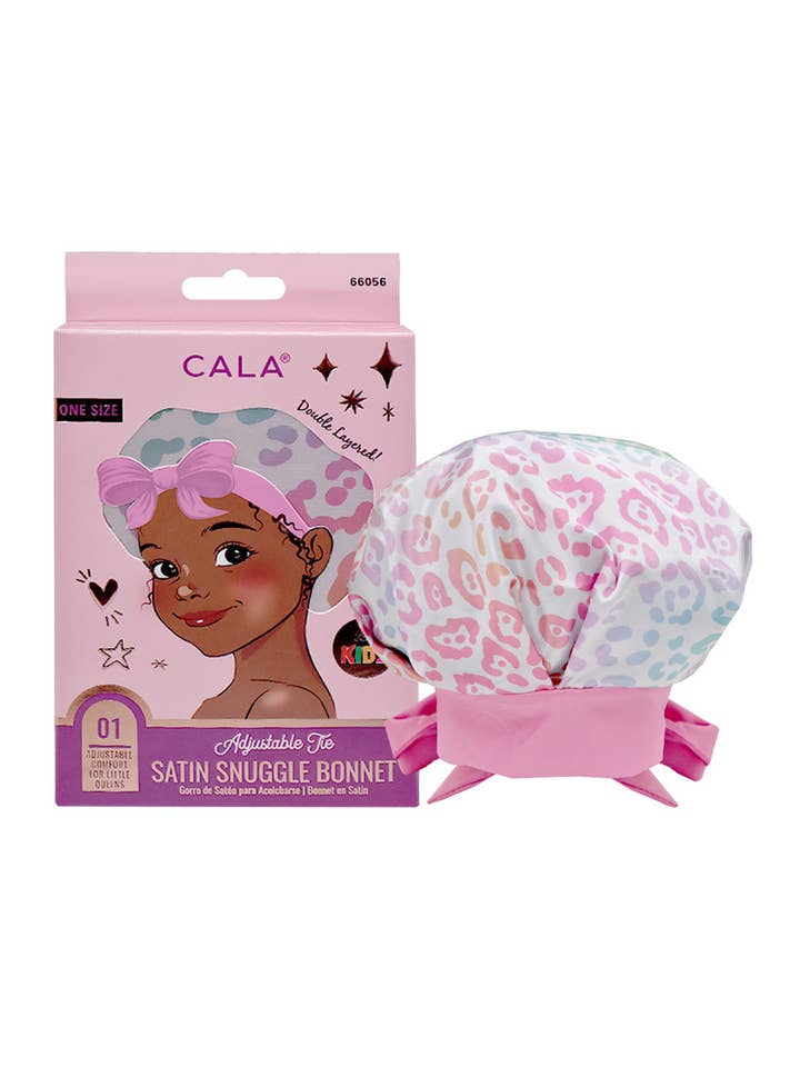 CALA 66056 Rainbow Leopard Kids Saint Snuggle Bonnet - 6pc for wholesale by PINEAPPLE Beauty