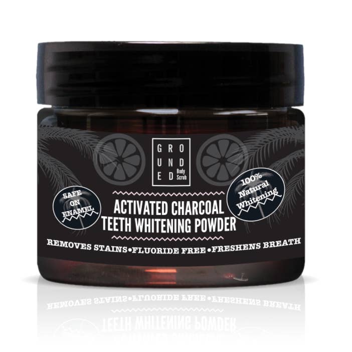 Natural Teeth Whitening Powder-Ginger, Peppermint & Charcoal for wholesale by GROUNDED BODY