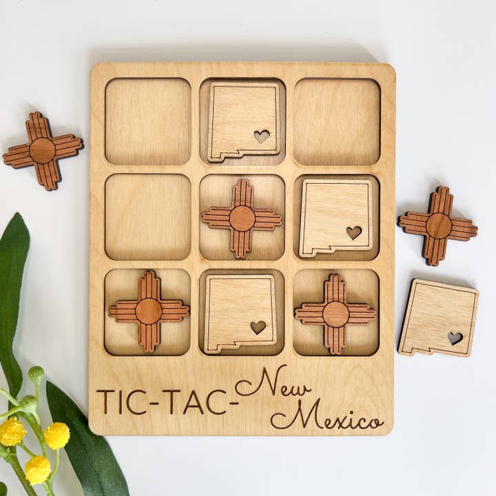 Birch House Games & Gifts - Wholesale Board Game - New Mexico State Gift - Tic-Tac-Toe NM Game - Customizable