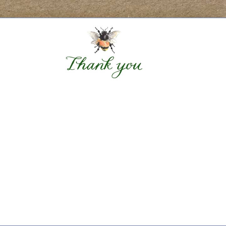 N05. Bee 'Bedankt! 'Notecard voor wholesale door Kate Downey Art