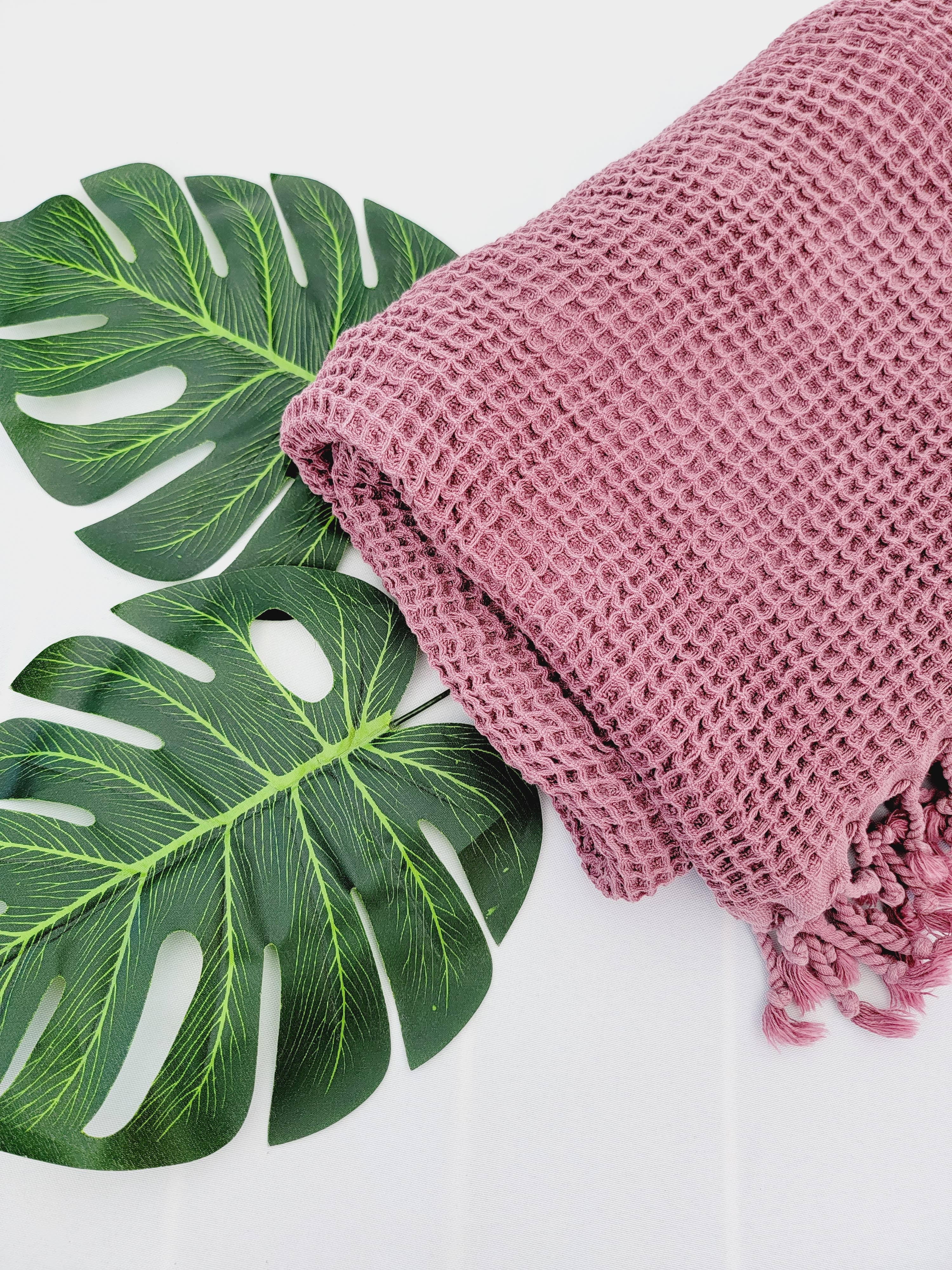 EBRU Home – Engroshandel Tæppe – Kast tæppe tyrkiske håndklæder - Hurtig foldkast Kirsebær3