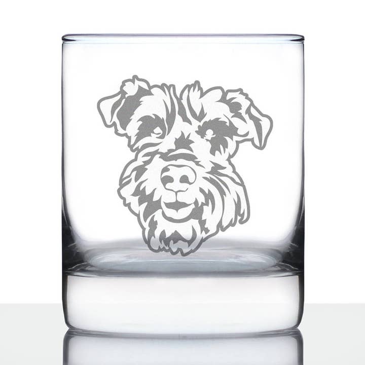 Bicchiere Schnauzer Face Whisky Rocks - Schnauzer Dog Gifts per la vendita all'ingrosso da parte di bevvee