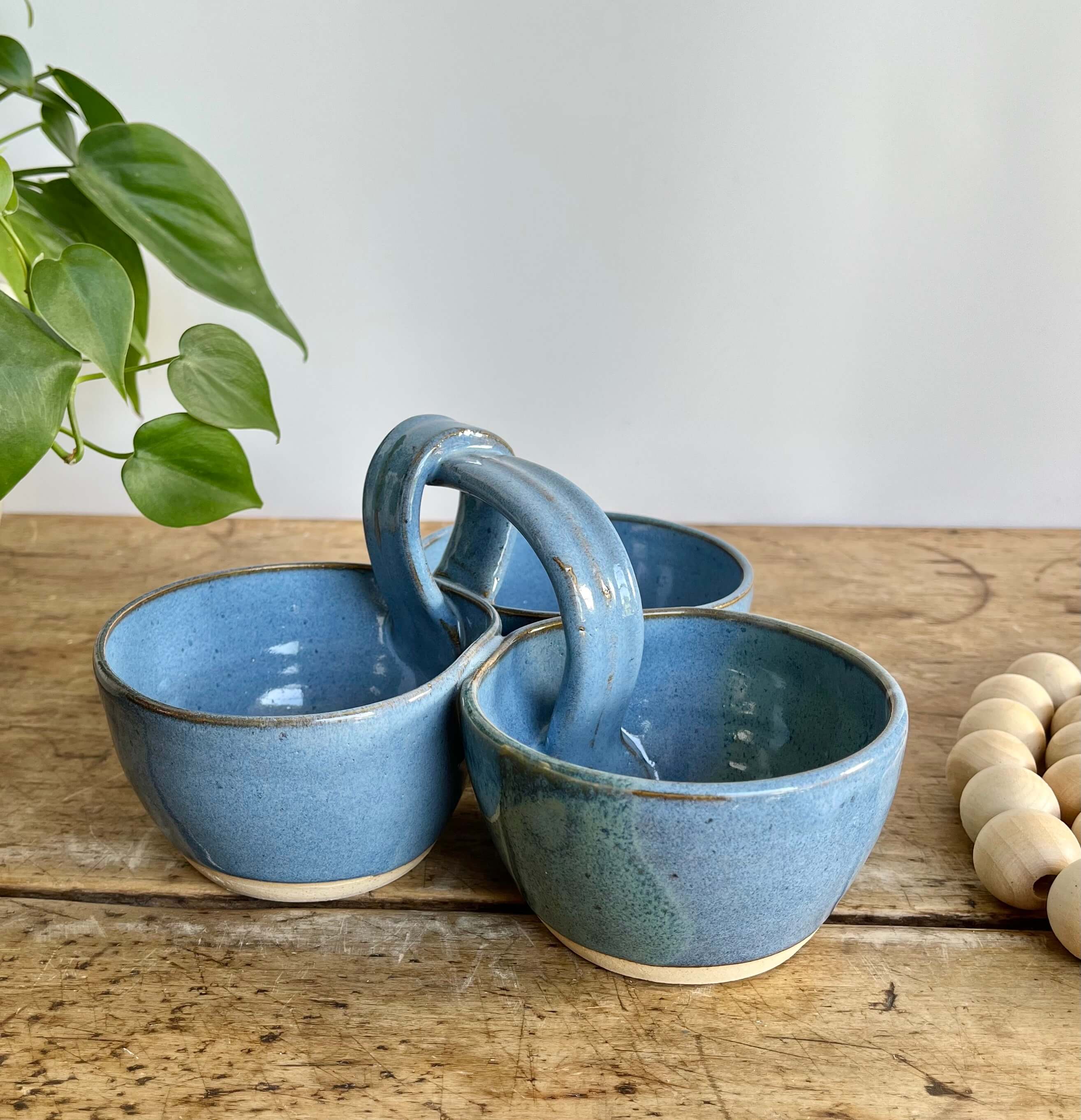 Coastal Clay Co. - Wholesale Platter - Triple Dip Platter Summer Party Platter Ceramic Dip Tray17