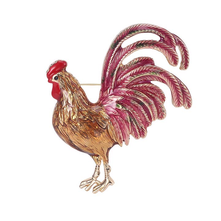Ole - Wholesale Brooch - Rooster Enamel Alloy Brooch PA50797