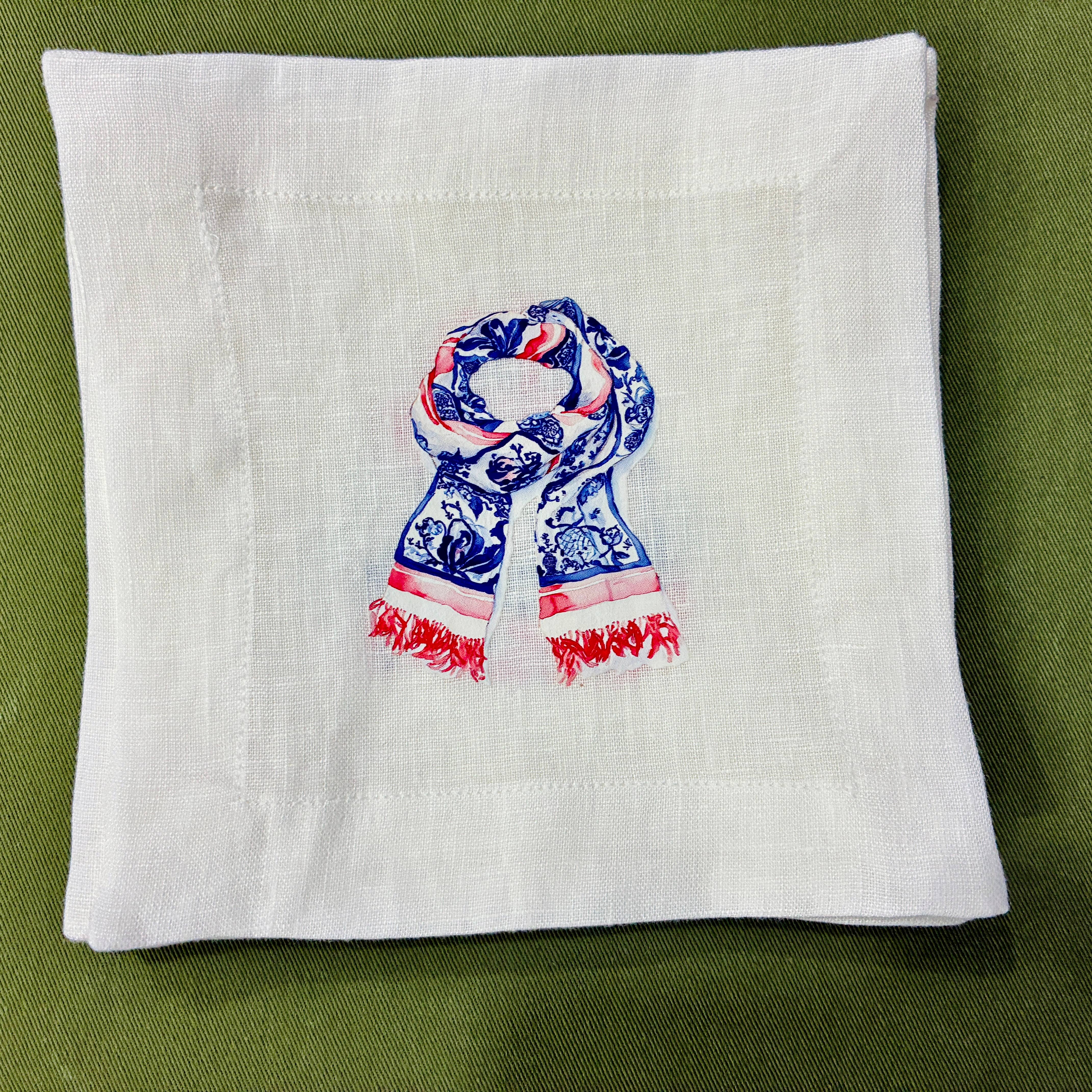 Belle Linen - Wholesale Dinner & Cloth Napkin - Christmas Characters White Linen Cocktail Napkins9