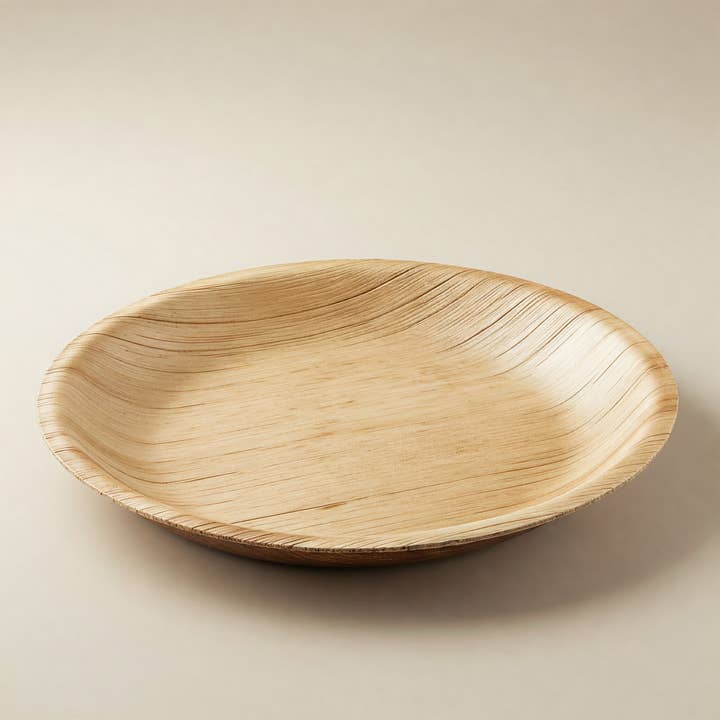 Palm Plates LLC - Wholesale Dinner Plate - 10" Extra Large Round Compostable Palm Leaf Plate1