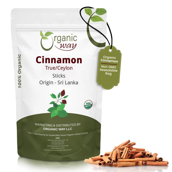 Echte Ceylon Kaneelstokjes (Cinnamomum Verum) - Koosjer Gecertificeerd | Rauw, Veganistisch, Non-GMO & Glutenvrij | USDA Gecertificeerd | Herkomst - Sri Lanka voor wholesale door Organic Way LLC