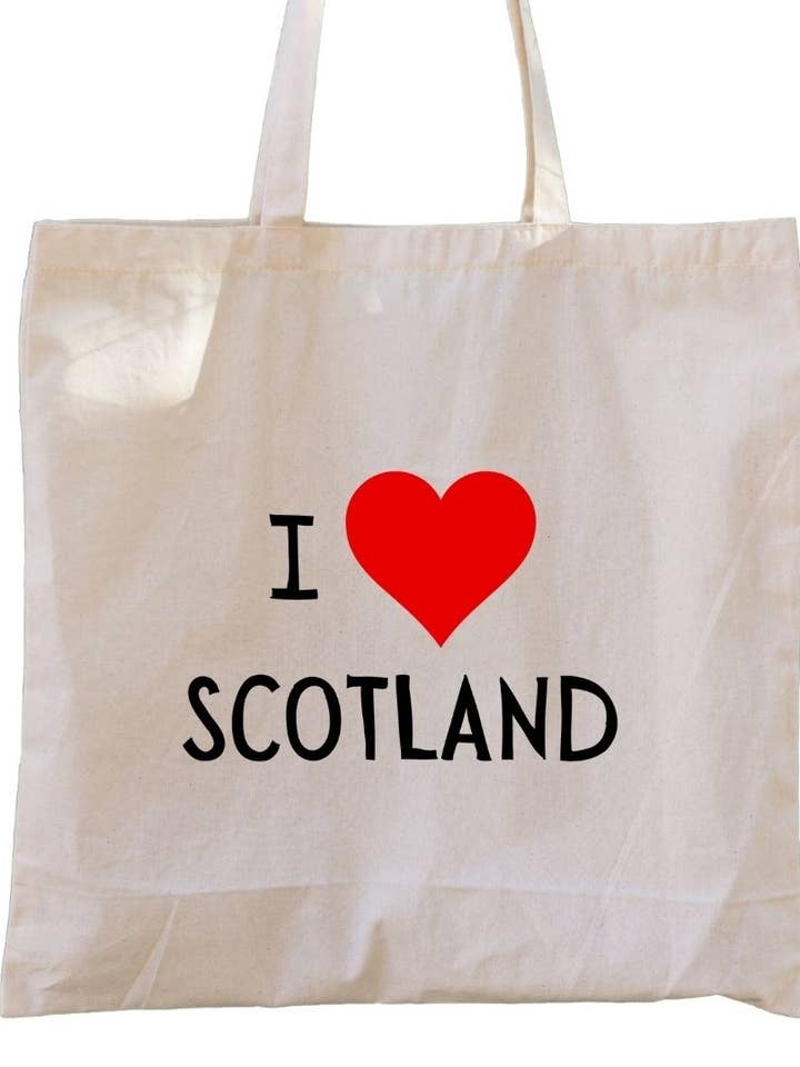 Second Ave Canvas draagtas Rood I Heart Love Scotland voor wholesale door Second Ave Gift Company