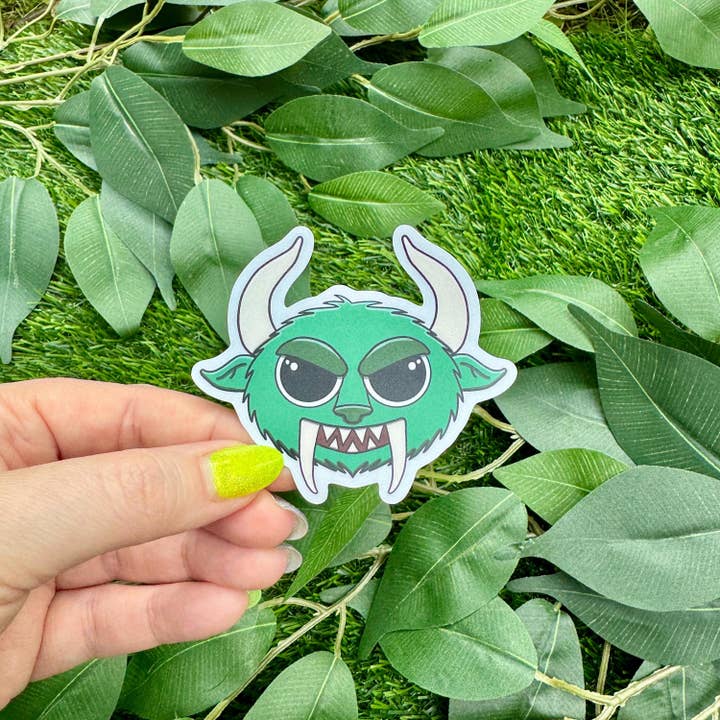 Autocollant en vinyle mat Hodag - Imperméable, Vert, Cryptide pour la vente par Hawburns Studio