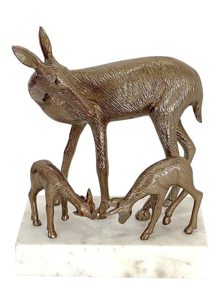 Autumn Gold Family of Deer Sculpture for wholesale by Elegance Beyond