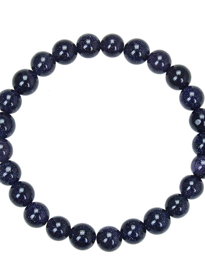 Bracelet extensible en grès bleu B2031-8MM pour la vente par Ole