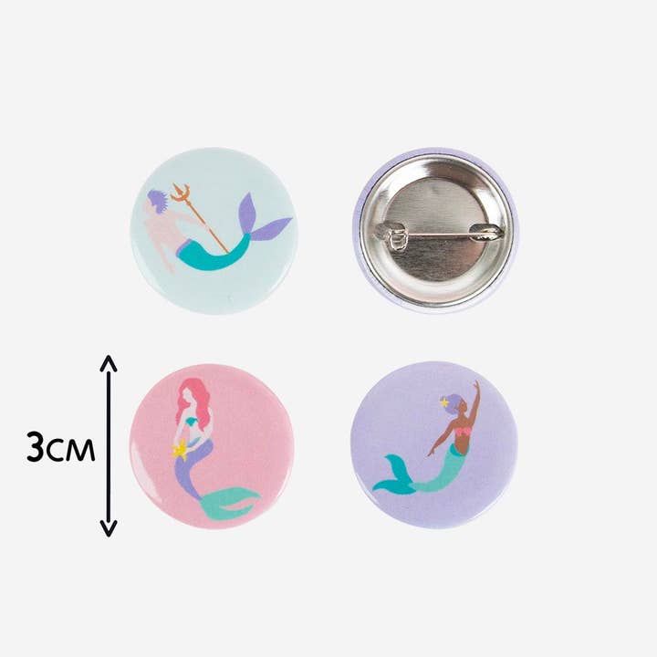 My Little Day – Großhandel Anstecker/Button – 12 Meerjungfrau-Abzeichen