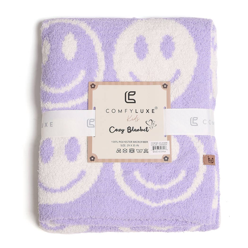 Fashion City – Engroshandel Sengetæppe - Børn og baby – Gentagne Happy Face Pattern Kids Throw Blanket19