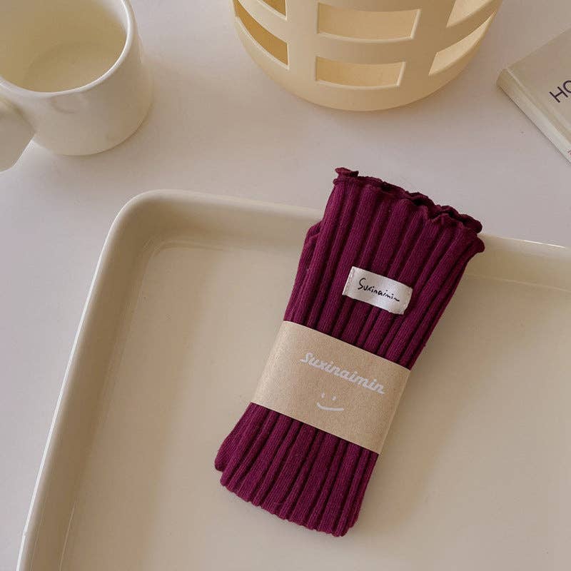 Dipped Shop - Wholesale Socks - Women's - Sweet Solid Color Flounce Soft Socks DP25A4502