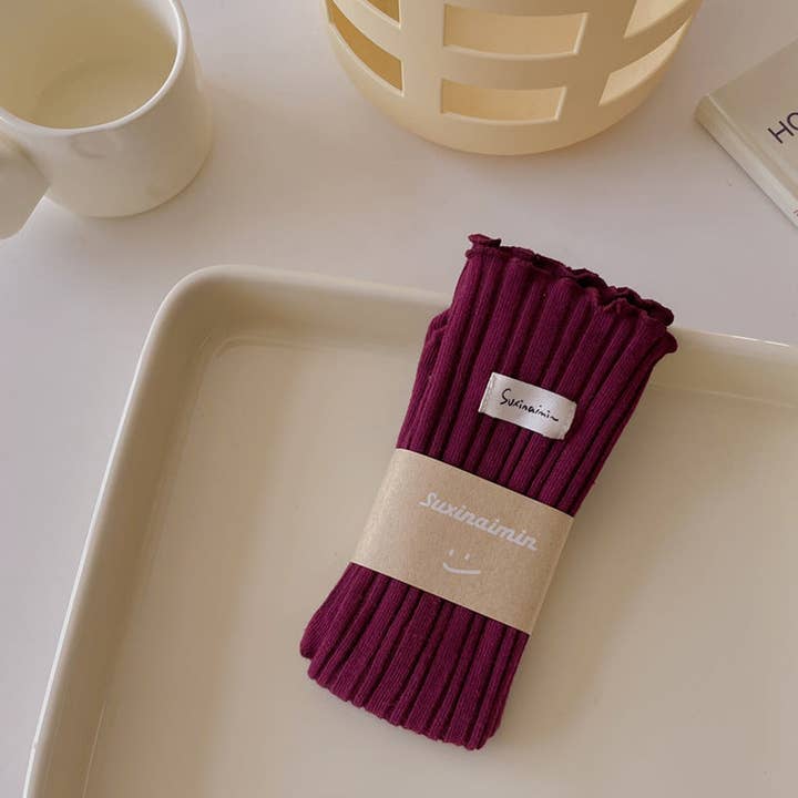 Dipped Shop - Wholesale Socks - Women's - Sweet Solid Color Flounce Soft Socks DP25A4502