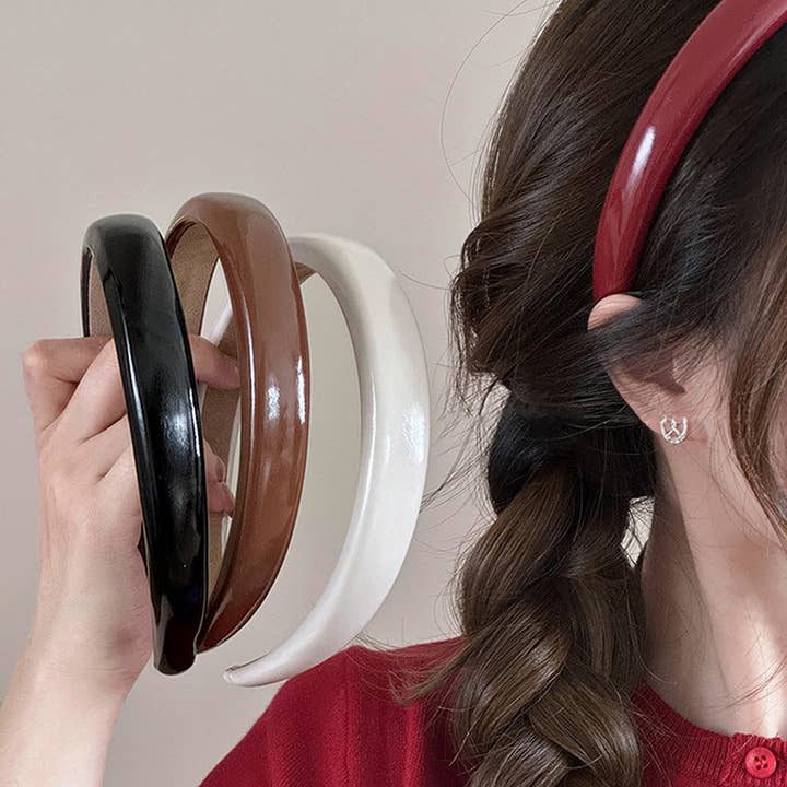 RETRO RED PU LEATHER HEADBAND HAIRPIN HEADDRESS_CWAHA4035 for wholesale by ACCITY