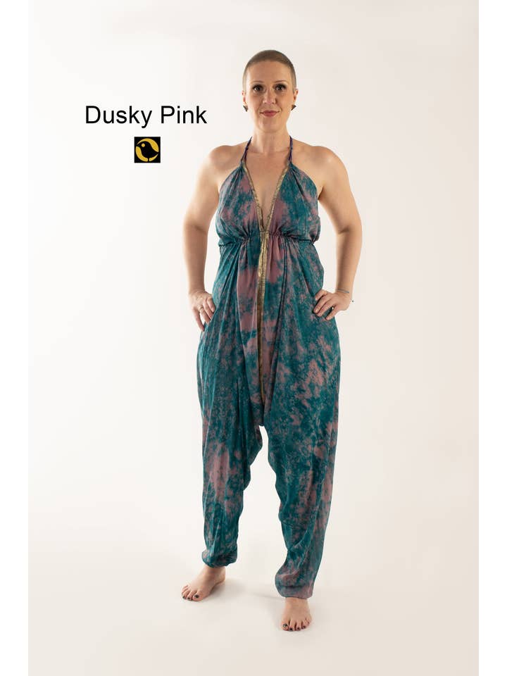 Tweedy – wholesale Overaller - Dam – Återvunnen Silk Jumpsuit: Rosa