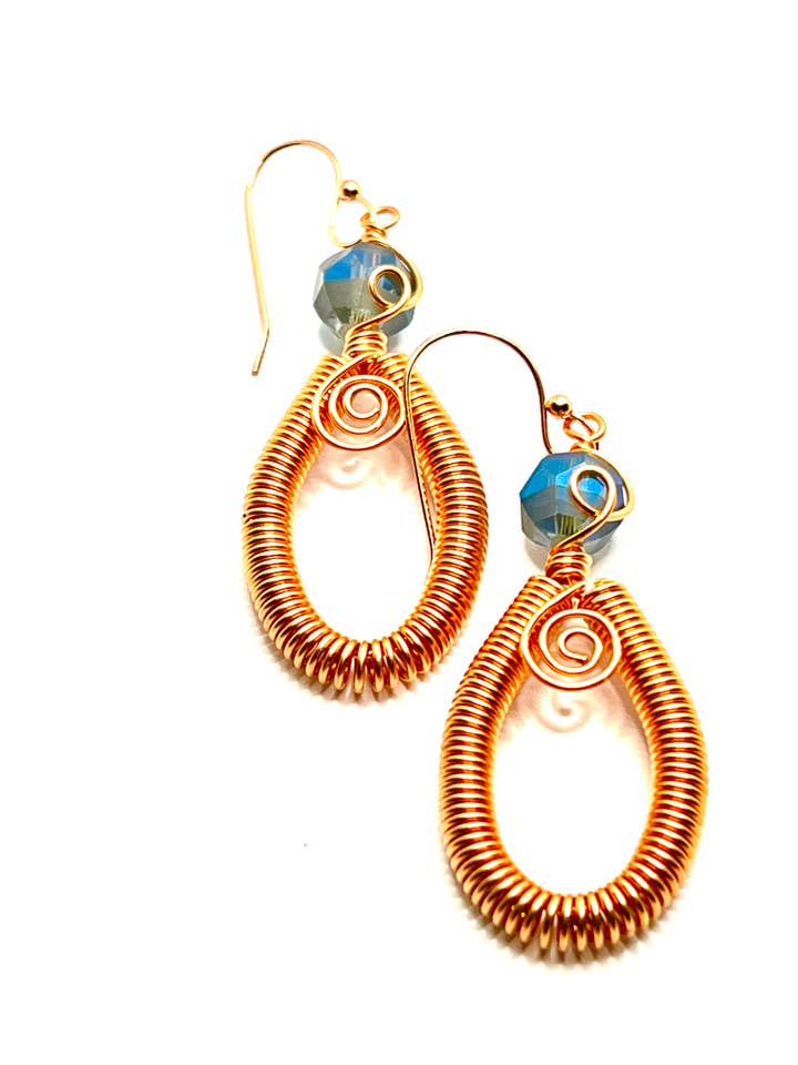 "Wired For This" Copper Hoop Earrings for wholesale by Beaded Vision Jewelry