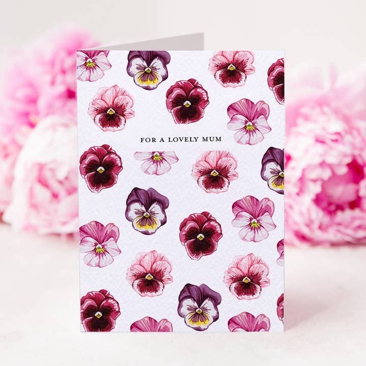 Lovely Mum Floral Watercolour Sustainable Greetings Card for wholesale by Sophie Brabbins