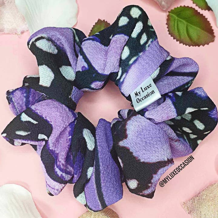 Purple Butterfly Scrunchie for wholesale by My Luxe Occasion