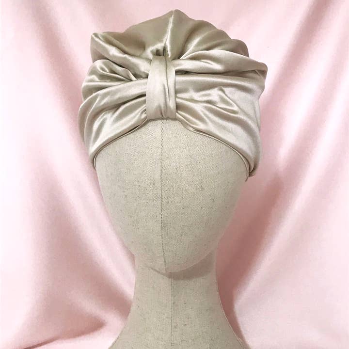 Mille Saisons - Wholesale Sleep cap / bonnet – women's - Champagne Mulberry Silk Sleep Cap Fully Lined- 10 colours1