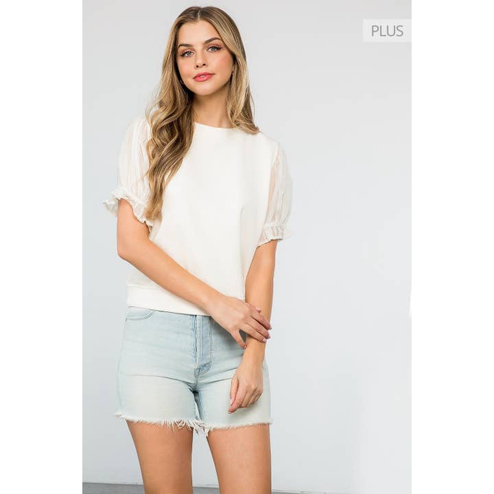 /Size XL/ Mesh Short Sleeve Knit Top for wholesale by THML