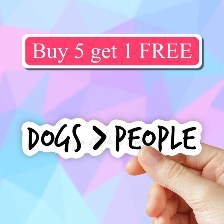 Autocollant « Chiens over People », autocollant « Les chiens sont plus grands que les humains » pour la vente par Neya Sticker Shop