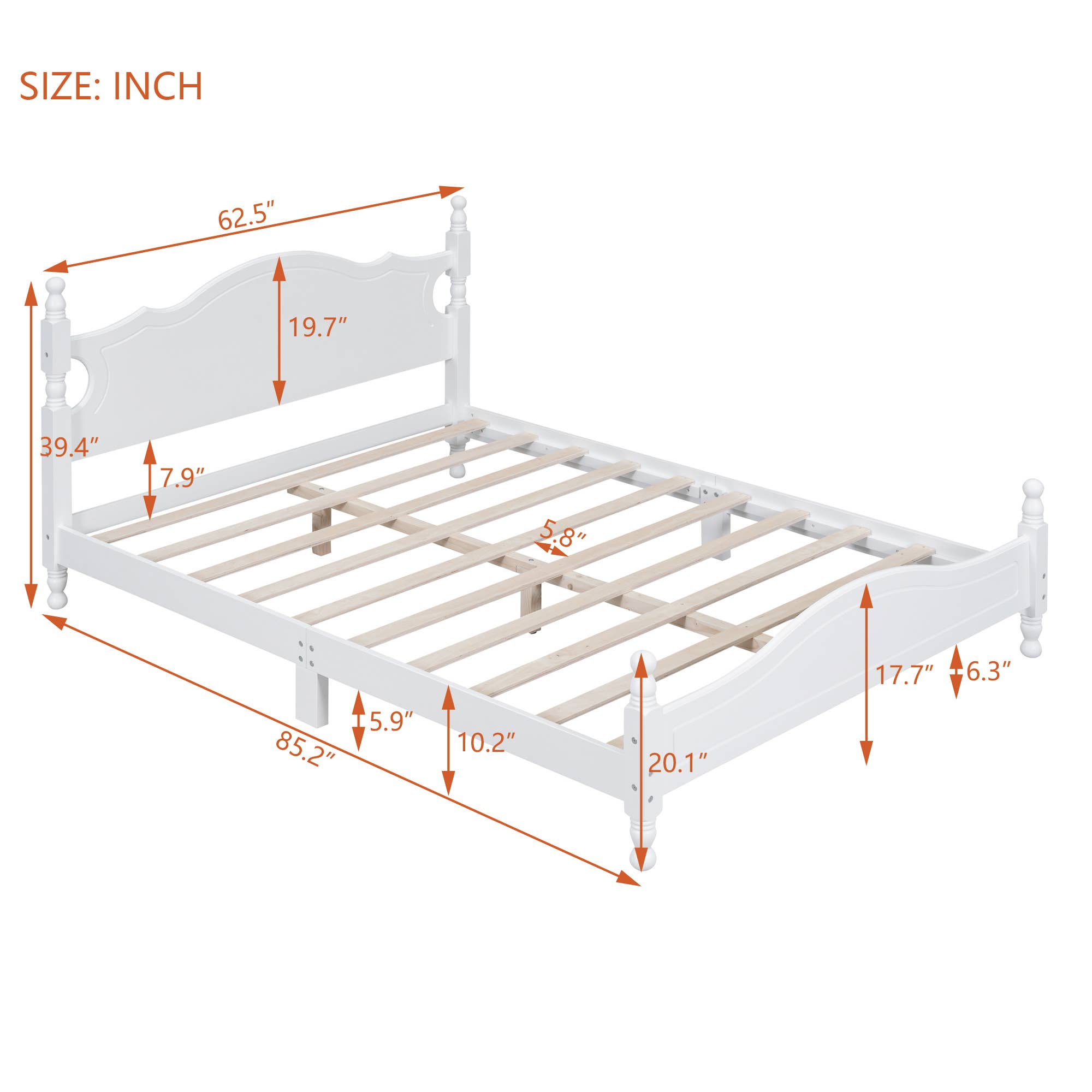 39F Inc. - Wholesale Bed - Queen/Full Size Wood Platform Bed Modern Renaissance style26