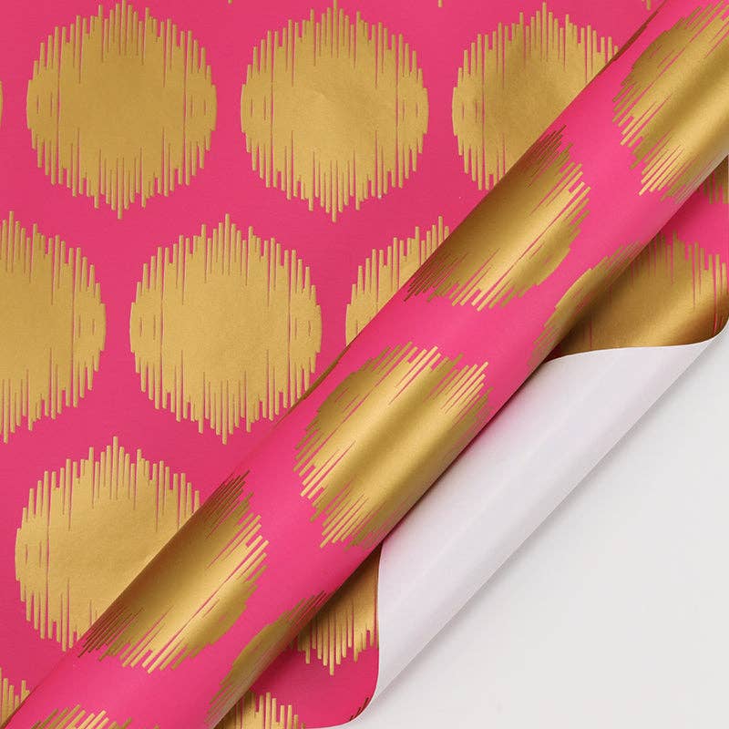 Red/Natural Kraft Knit Wrapping Paper Roll