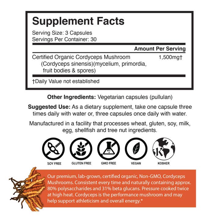 Brain Forza® - Wholesale Oral Supplement/Vitamin - Organic Cordyceps Mushroom