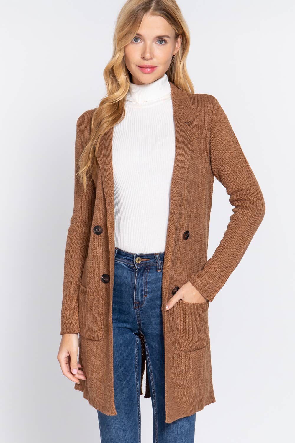 42POPS - Wholesale Peacoat - Dames - ,,._ Getailleerd Dubbelknoops Vestjas Cardiganjas9