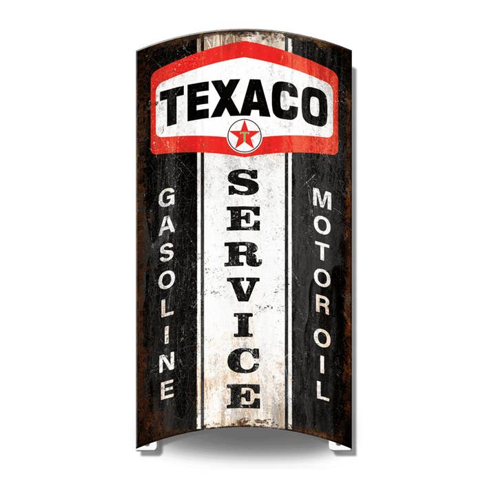 ROLLED: TEXACO 7.5in. x 17.5in. Rolled Aluminum Sign for wholesale by Desperate Enterprises