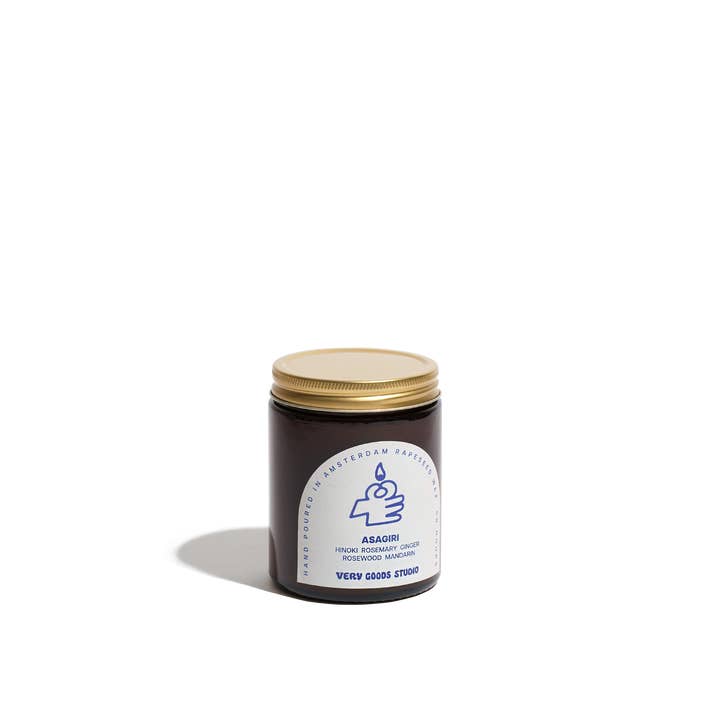 Very Goods Studio - Wholesale Jar/Filled Candle - ASAGIRI  / 170 ml / 45-50 Hours Amber Glass Jars
